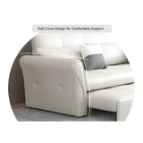 109 "Canapé-lit couché inclinable puissant convertible convertible white leath-ated tufted tape