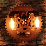 Retro Industrial Wall Sconce,New Rustic 2-Light E26 Edison Light Fixture,with Water Pipe