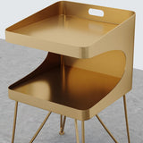 Nordic Gold Metall Nachttisch mit 2 Ablagen und Griff Nachttisch