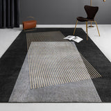 5' x 8' Designer-Teppich im modernen Stil, rechteckig, schwarz, geometrisch und physikalisch