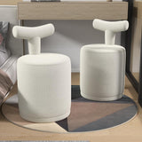 Tabouret de vanité boucle blanc moderne avec siège rond et chaise de vanité à chambre arrière