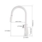 White Kitchen Faucet With Pull Down Sprayer Single Handle Temperature Display