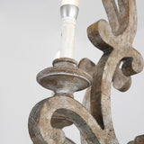 コテージ スタイル ディストレスト 5 ライト燭台シャンデリア スクロール アームと錆びたキャノピー付き