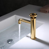 Ruth Industrial Gold Single Hole Bathroom Sink Faucet Single Handle Solid Brass