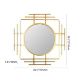 فاخرة ثلاثية الأبعاد ثلاثية الأبعاد مرآة الجدار المعدني الذهبي تداخل ديكور المنزل