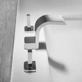 Contemporain répandu en cascade SPET Decteur monté de salle de bain monté de salle de bain Double manche en laiton solide en chrome poli
