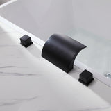 Waterfall Roman Tub Faucet Double Handle Brass Deck Mounted Faucet in Matte Black