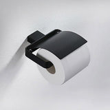 Tierney Contemporary Portarrollos de papel higiénico de pared con tapa en negro mate