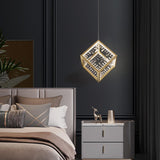 Gold Geometric Pendant Light with Crystal Accents LED 1-Light