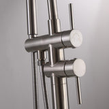 Brewst Modern Modern Nickel Freistanding Bathond Faucet Faucet Wand Wand Solid Brass