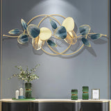Decoración de pared de moda clásica con hojas de metal ahuecadas en 3D minimalista moderno