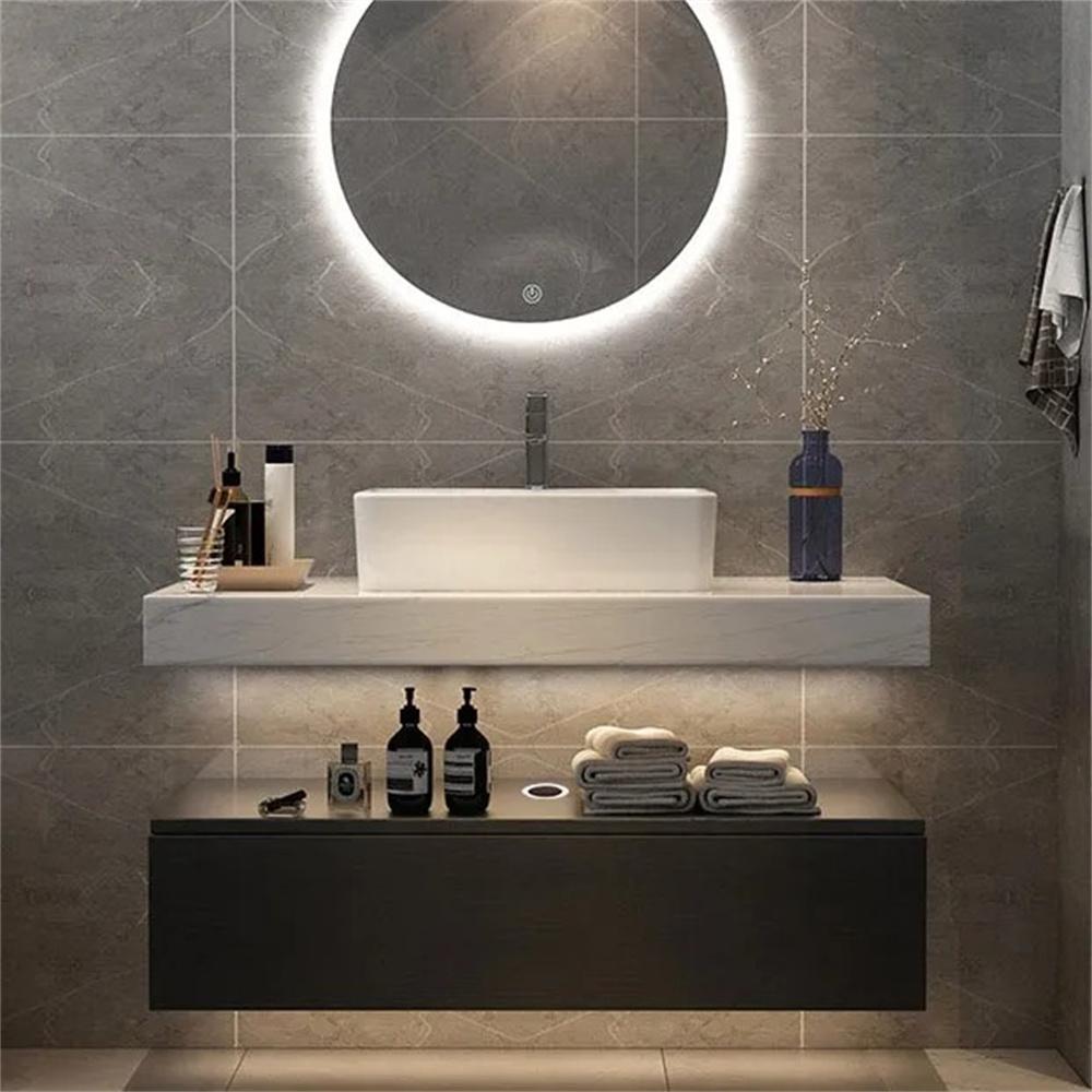 40" Modern Floating Bathroom Vanity Set With Single Sink White and Black