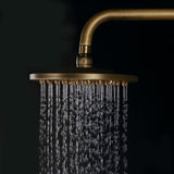 伝統的な降雨の露出したシャワーフィクスチャとアンティークの真鍮の浴槽の噴出