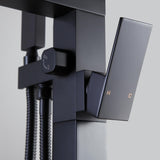 Dree Modern Matte Black 1-Handle Freestanding Bathtub Faucet & Handshower Solid Brass