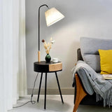 Arc Black LED Table à bout en bois Trépie trépied lampadaire de tissu