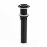 Modern Solid Brass Pop Up Drain without Overflow for Bathroom Sink in Matte Black