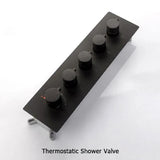 Wall Mounted Waterfall Rain Shower System with 3 Body Sprays in Matte Black