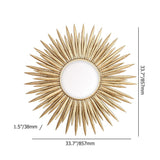 Luxury Creative Gold Sun Metal Wall Mirror Decor Art