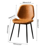 جلود جلدية زرقاء متداخلة كرسي كرسي الكربون الصلب كرسي (مجموعة من 2)
