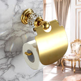 Charles Luxury Wall Mounted Solid Brass Clear Crystal Bathroom Toilet Paper Holder