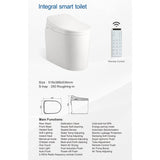 Kleine intelligente Toilette, einteilig, länglich, bodenmontiert, automatische Toilette, selbstreinigend