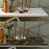 47.2" Rectangular Gold Console Table Marble Top Entryrway Table