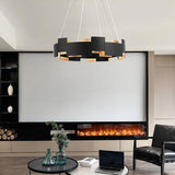Chandelier LED de salon moderne à 8 légers en noir