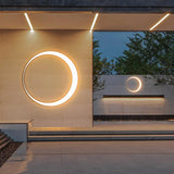 Apliques de pared LED para exteriores Postmordern Iluminación de jardín impermeable gris redonda