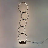 Schwarze LED-Stehlampe 5-Ring-Neuheit dimmbare Stehlampe
