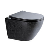 Luxury Round Wall-Mount Toilet Rimless Flushing Ceramic