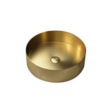 Contemporary Gold Round Stainless Steel Vessel Sink Luxury Wash Sink