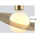 1-Light Globe Pendant Light with Gold Glass Shade & Brass Finish