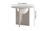 39" White Round Dining Table for 4 Seaters with Cross Base