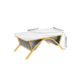 White Rectangular Coffee Table with Storage Modern Faux Marble Accent Table Metal in Gold