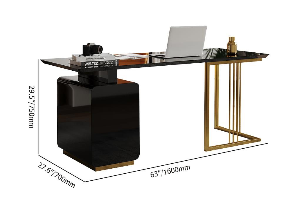 63 Modern Office Desk with Drawer Writing Desk with Abstract