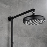Industrial Style Wall-Mounted Shower System 2-function in Black