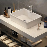 40" Modernes schwimmendes Badezimmer-Waschtisch-Set mit Einzelwaschbecken, Weiß und Schwarz