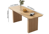 71" Farmhouse Rectangle Dining Table Natural Solid Wood Table for 8 Person Ribbed Leg