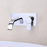 Virt Contemporary Single Handle Wall Mount Bathroom Sink Faucet Polished Chrome