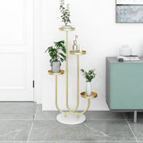 Metal Plant Stand 4-Shelf Gold Plant Pot Stand for Indoor & Outdoor in Large