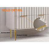 Moderne weiße Schlafzimmerkommode mit 6 Schubladen zur Aufbewahrung in Gold