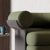丸い背部が付いている現代緑の Boucle の装飾されたアクセントの椅子