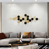 Modern Geometric Metal Wall Decor Art Hexagon Shape in Gold & Black