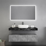 Modern 60" Floating Bathroom Vanity Set Wall Mount Vessel Double Sink Vanity