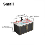 36" schwarzes schwebendes Badezimmer-Waschtisch-Set Drop-In-Keramik-Waschbecken mit Unterschrank
