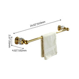 Charles Modern Wall-Mount 24 Inch Crystal Gold Finish Bathroom Single Towel Bar