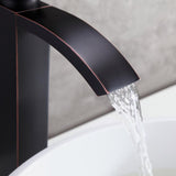 Zosh Modern Waterfall Spout One Hole Solid Brass Vessel Sink Faucet in Antique Black