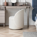 Chaise d'accentuation boucle de vanité pivotante beige moderne avec dos semi-circulaire