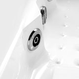 73" LED-Acryl-Whirlpool-Wassermassage, doppelter Wasserfall, 3-seitige Schürzen-Badewanne
