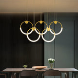 Luz de isla de cocina minimalista moderna de un solo círculo en Gold Cool Light